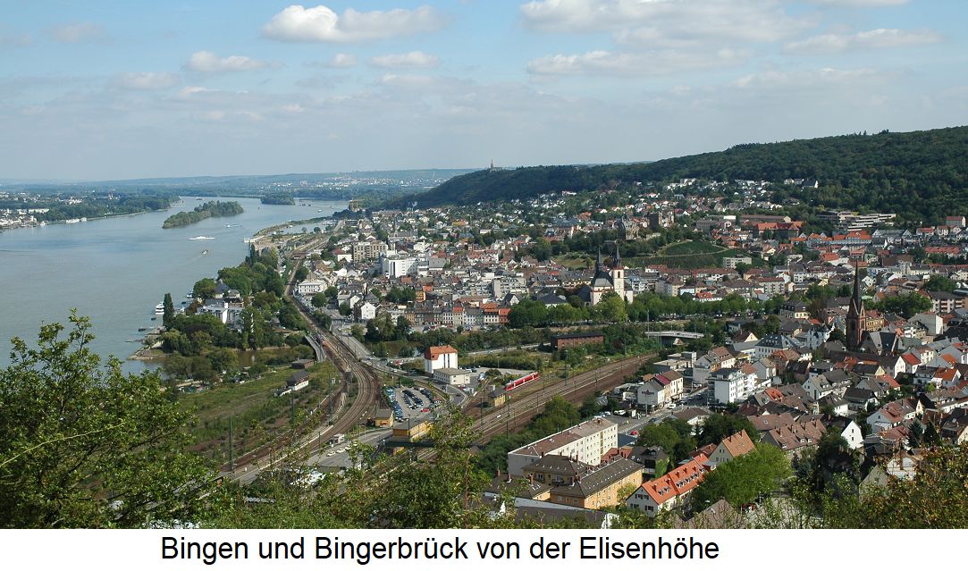 Bingen und Bingerbrück von der Elisenhöhe