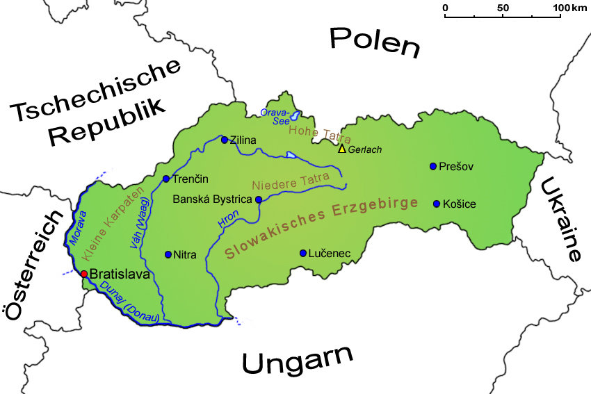 Slowakei - Landkarte
