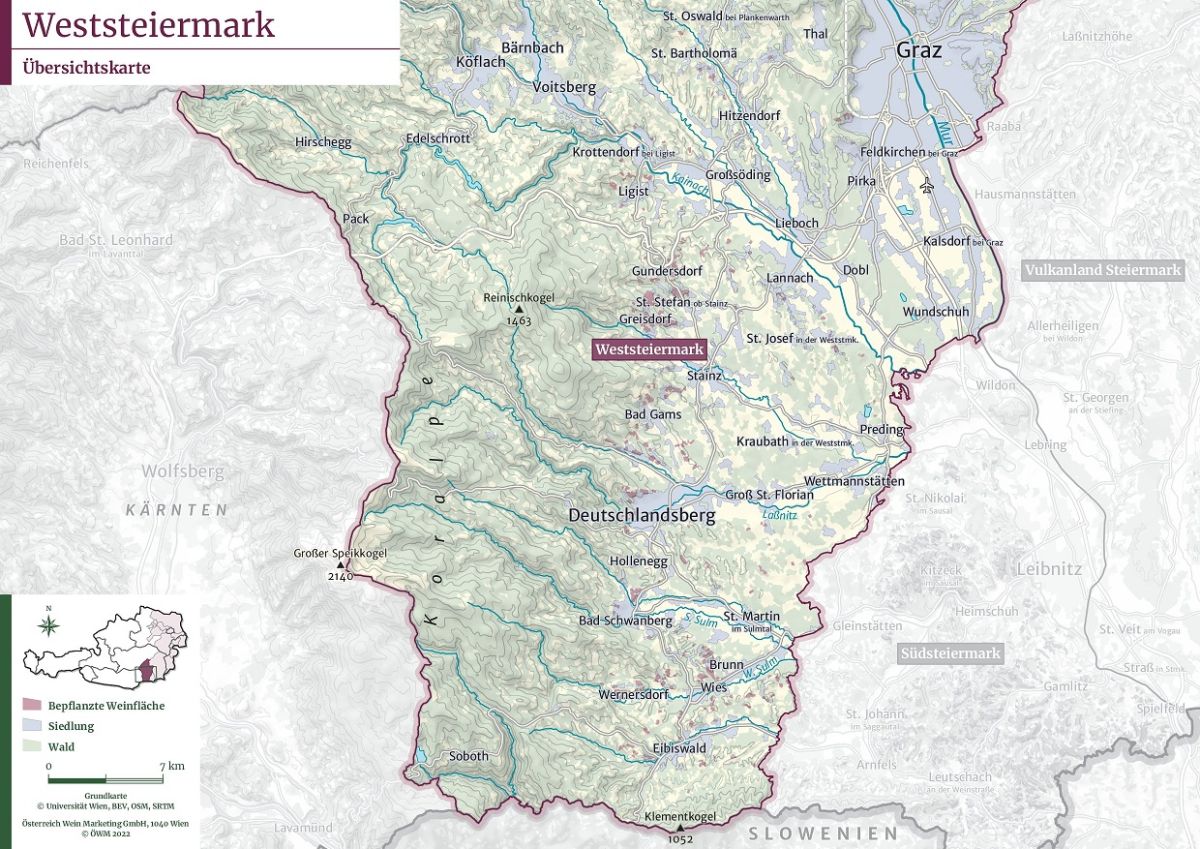 Weststeiermark - Topographische Karte